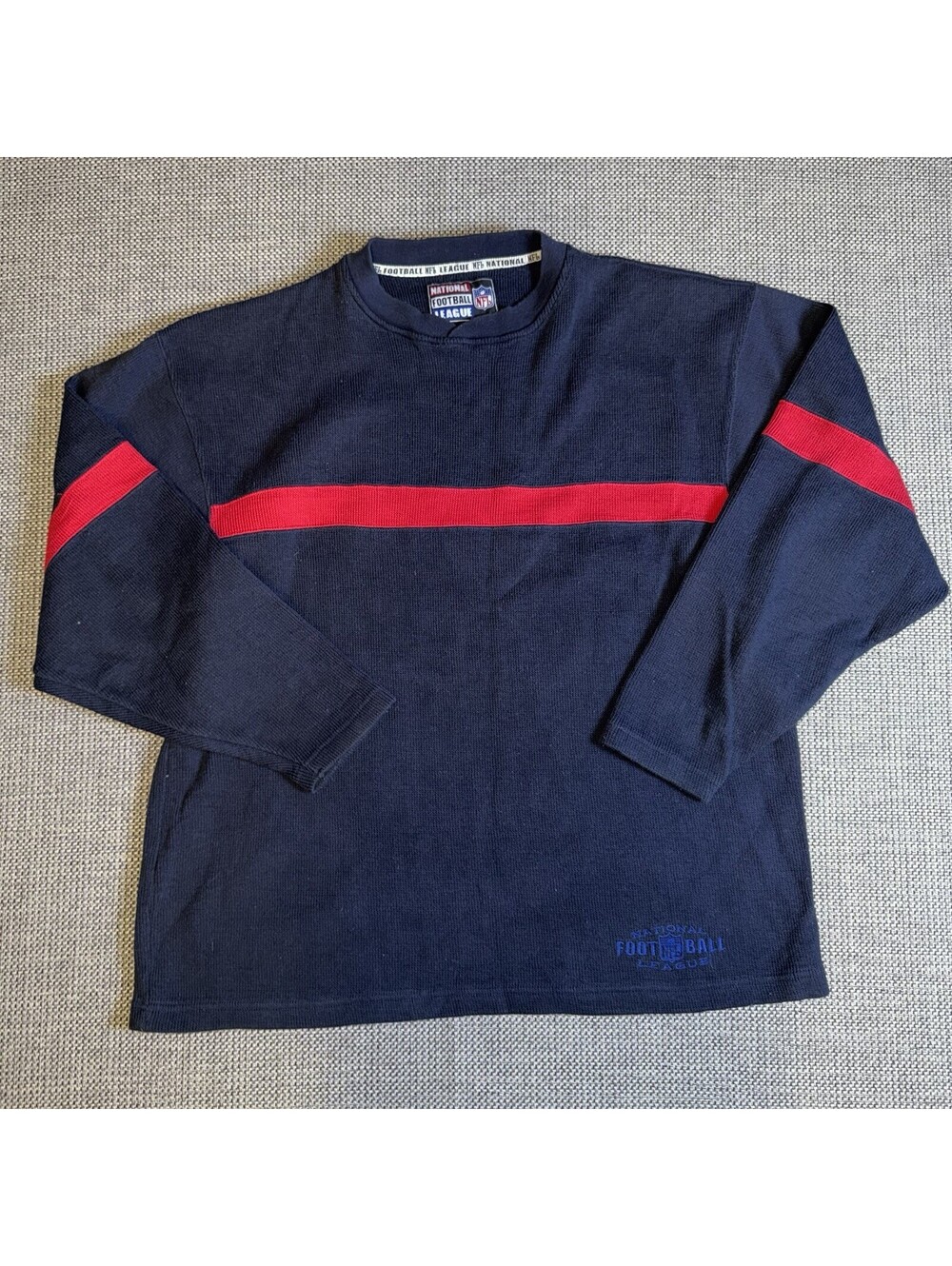 Vintage NFL National Football League Knit Sweater Men’s Large Navy Red Y2K